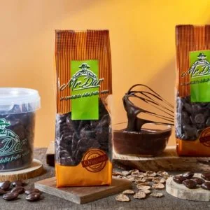Bran flakes covered with dark chocolate