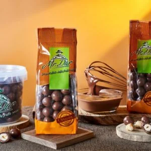 Nocciole ricoperte di cioccolato al latte