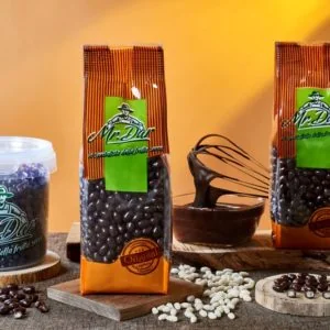 Rice crispies covered with dark chocolate